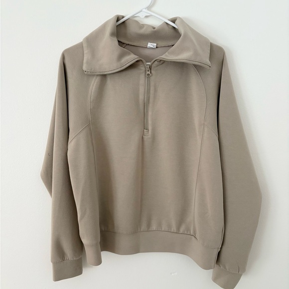 Anrabess Light Khaki 2 Piece Wide Leg Lounge Set Funnel Neck Pullover Size Small - Picture 7 of 14